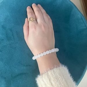 Rainbow Moonstone Bracelet – Natural Semi-Precious Crystal Healing Stone | Unisex Round Bead Gemstone Bracelet