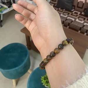Shahi Aura Tiger Eye Bracelet – 8mm Natural Healing Crystal Gemstone | Unisex Round Beads Chakra Energy Protection Stone Bracelet
